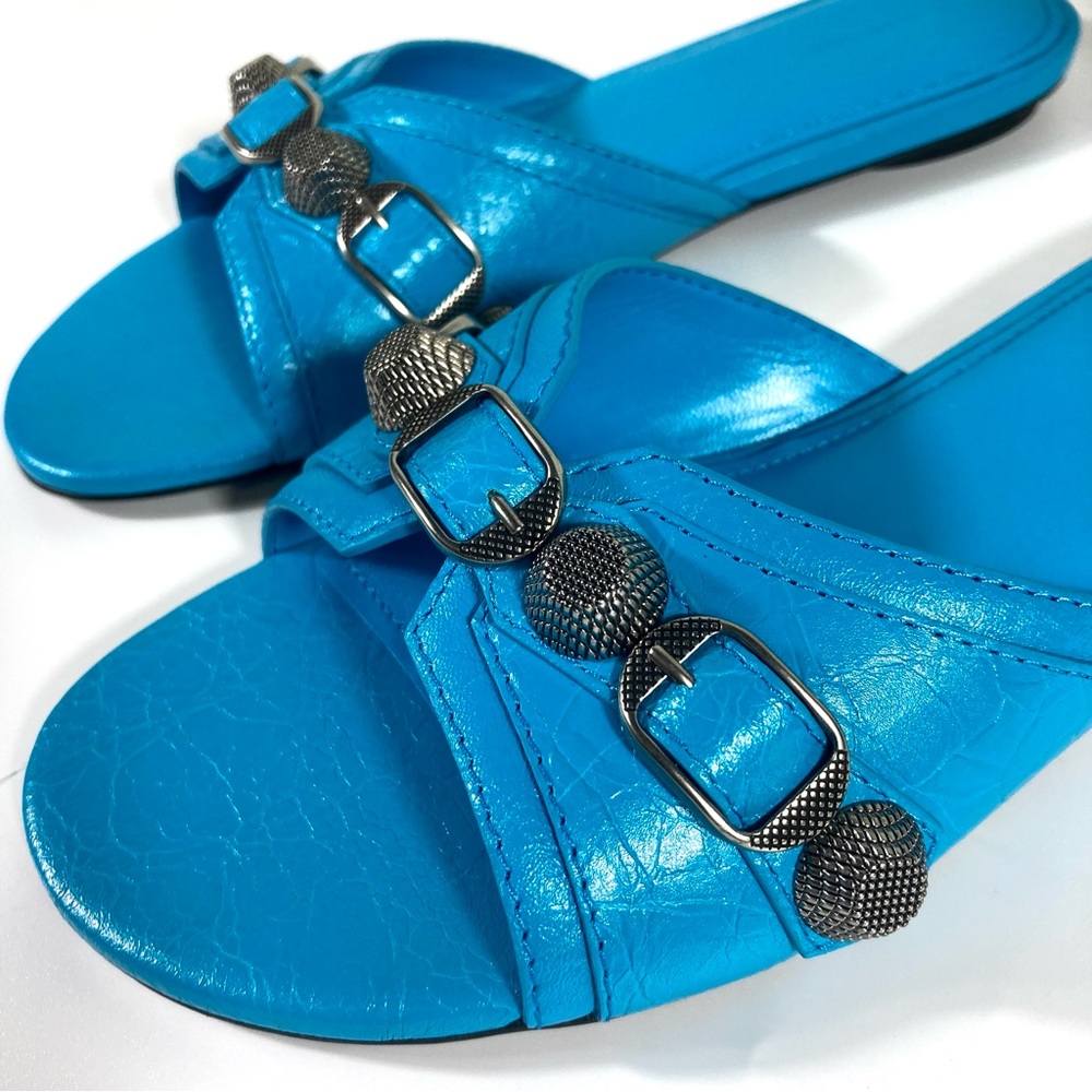 NWB Balenciaga Cagole Slide Sandal Cyan Size 36.5EU 6.5US 694342WAD4E - Picture 15 of 17